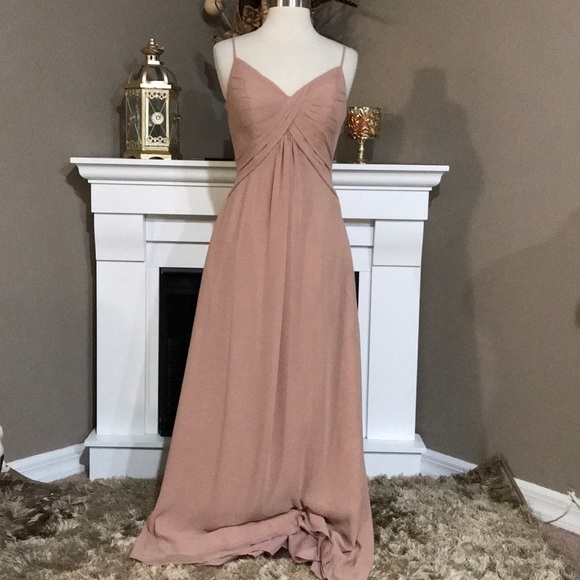 Bari Jay Dresses & Skirts - Bari Jay Blush Chiffon Formal Gown